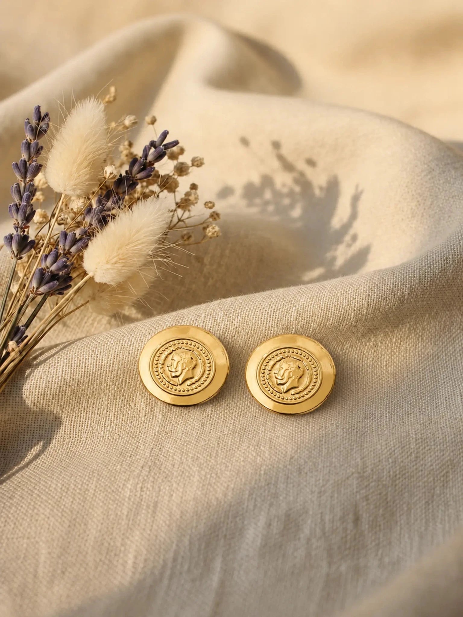Coin Medallion Stud Earrings - Venyora Fashion