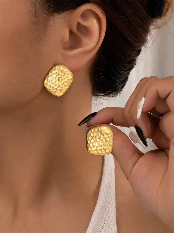 Honeycomb Hexa Stud Earrings - Venyora Fashion