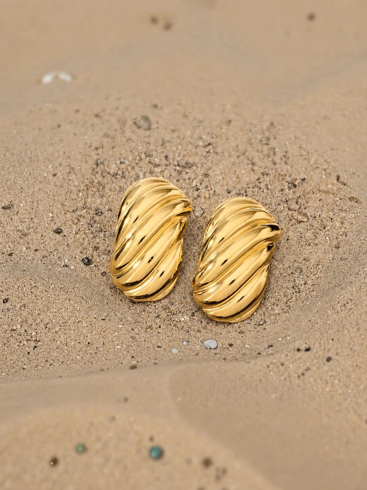 Image of Molten Dome Stud Earrings - Venyora Fashion