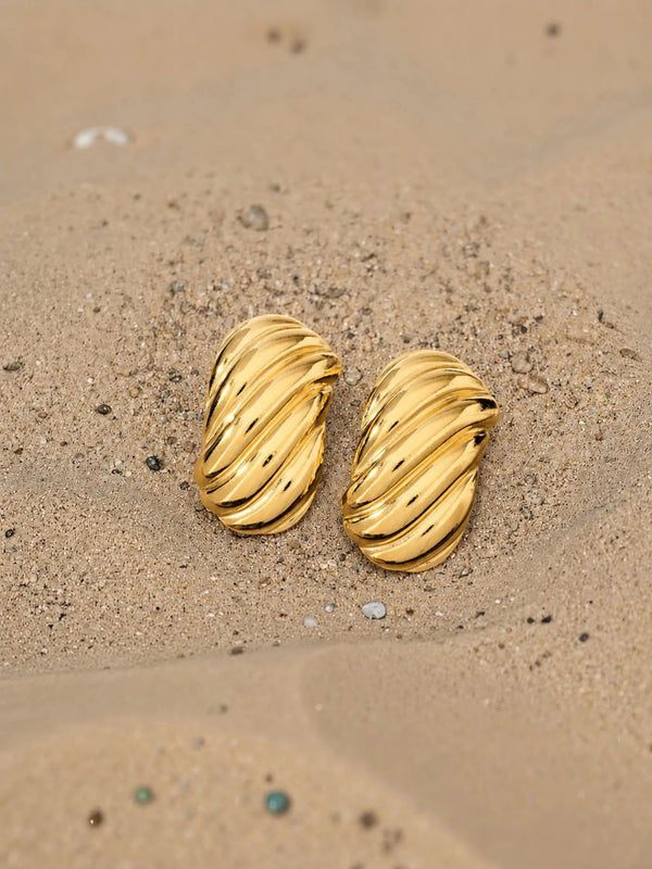 Molten Dome Stud Earrings - Venyora Fashion