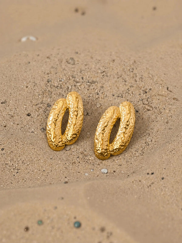 Molten Hammered Earrings - Venyora Fashion