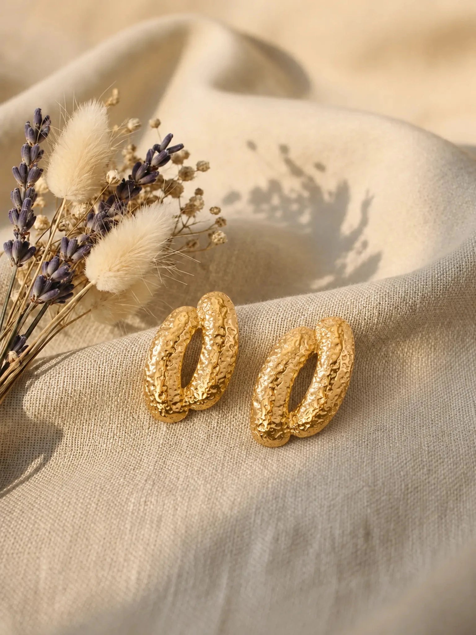 Molten Hammered Earrings - Venyora Fashion