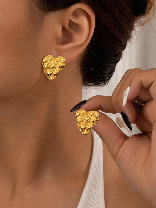 Ocean Heart Stud Earrings - Venyora Fashion