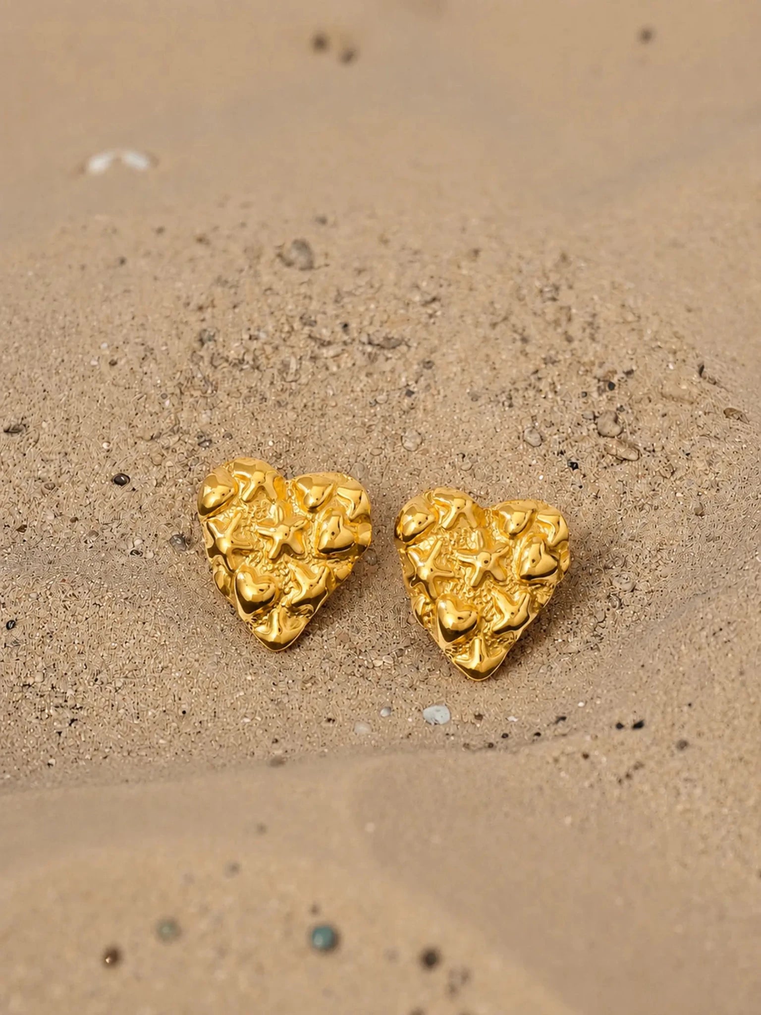 Image of Ocean Heart Stud Earrings - Venyora Fashion