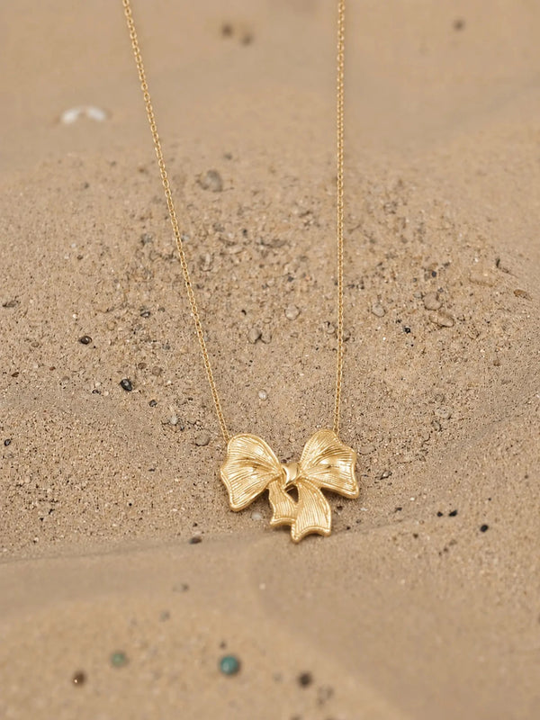 Organic Bow Pendant Necklace - Venyora Fashion