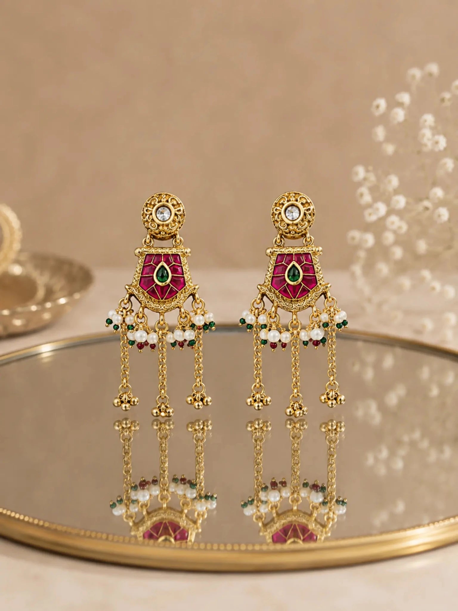 Image of Sunehri Gold-plated Earrings - Venyora Fashion