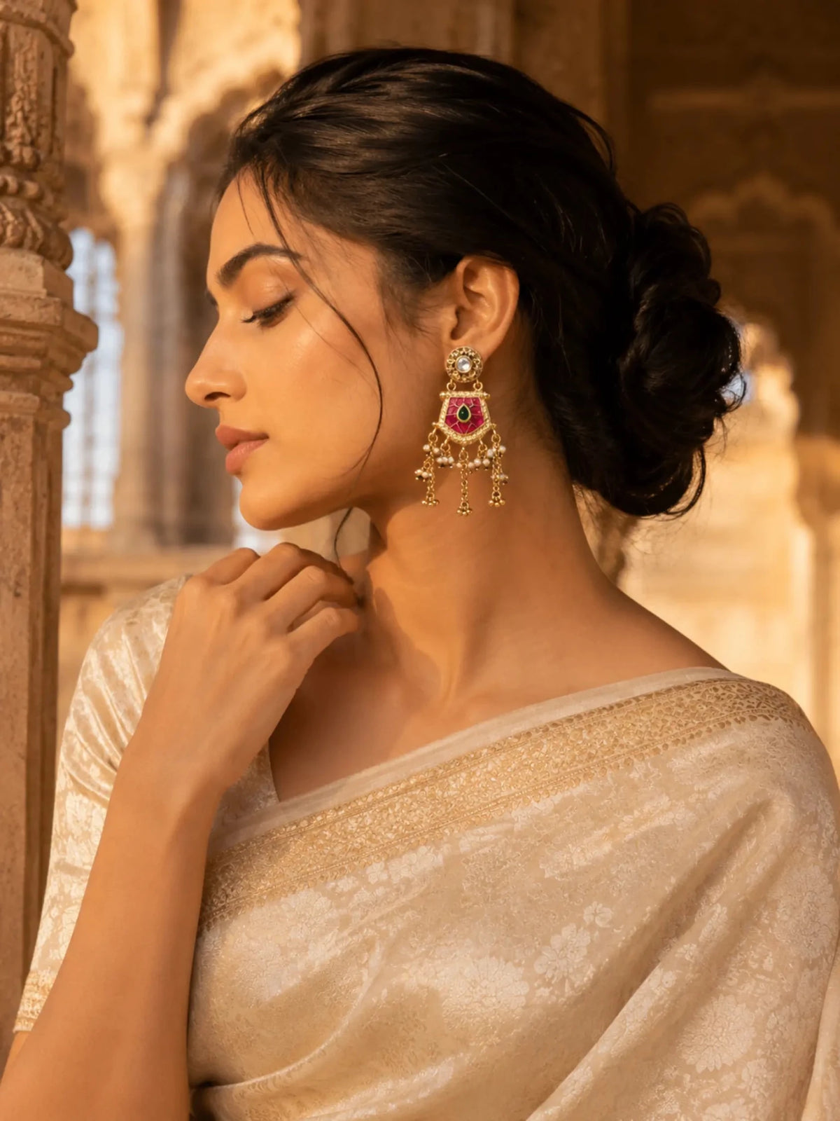 Sunehri Gold-plated Earrings - Venyora Fashion